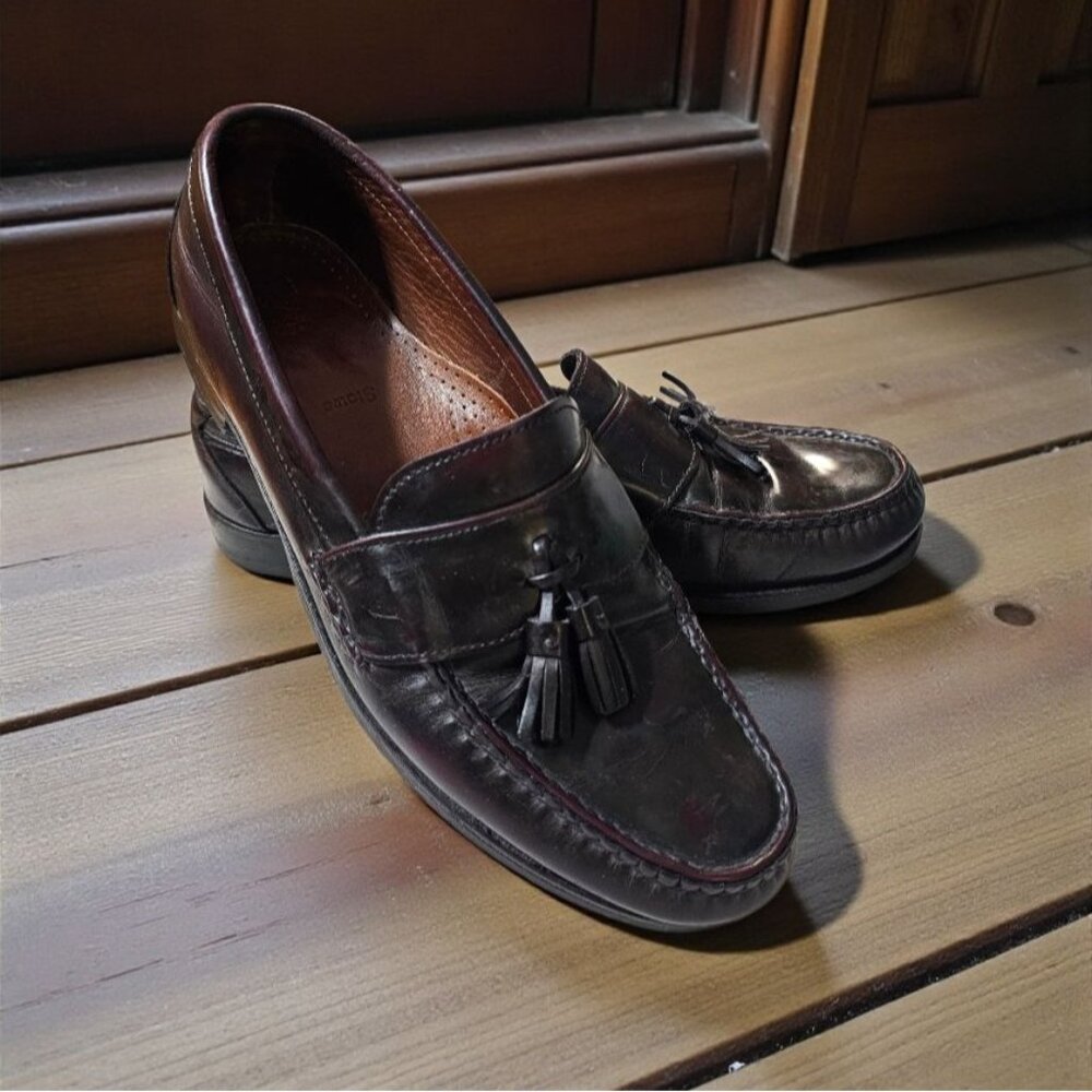 Allen Edmonds Stowe Burgundy Leather Tassel Loafers Men’s 12 Narrow (B) READ